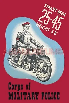 1941 WW2 USA AMERICA MILITARY POLICE CORPS BIKE ARMY TROOPS PROPAGANDA Postcard • $23.99