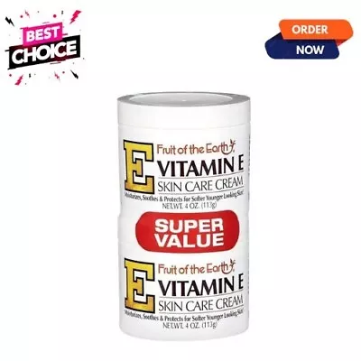 Fruit Of The Earth Vitamin E Skin Care Cream Super Value. 4 Oz. 2 Pack. • $5.63