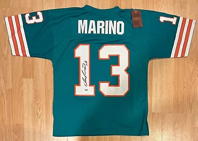 Dan Marino Autographed Teal Miami Dolphins Mitchell And Ness Jersey Fanatics • $350