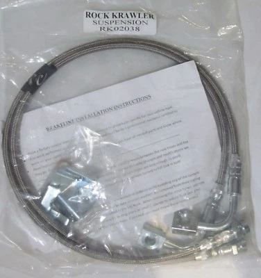 $63 • Buy Rock Krawler Rk02038 Long Travel Stainless Steel Brake Lines Jeep Wrangler Jk