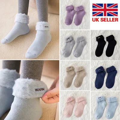 £4.48 • Buy Women Ladies Soft Fluffy Bed Socks Winter Warm Lounge Slipper Fleece Sock Boots