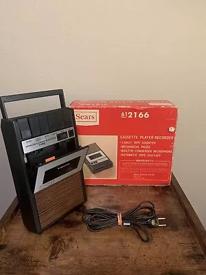 Vintage Sears 2166 Cassette Tape Recorder Woodgrain Style MADE IN JAPAN • $50