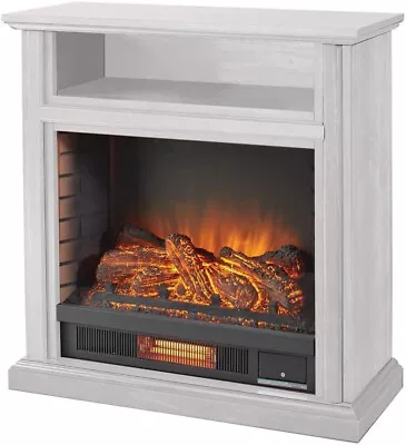 Hampton Bay Ansley 31.5  Mobile Media Console Infrared Electric Fireplace White • $200