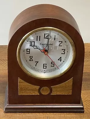 Vintage Continental Electric Wood Mantle / Desk Clock USA Parts / Repair • $28.88