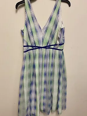 NWT Shoshanna Blue & GreenSilk Chiffon Dress Women’s Size 6 • $19.77