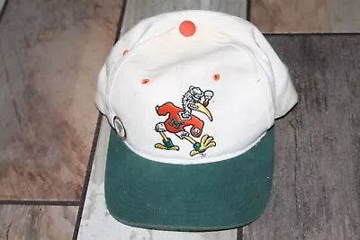 Vintage Miami Hurricanes Starter SnapBack Hat NCAA Cap White FREE SHIPPING! • $29.97