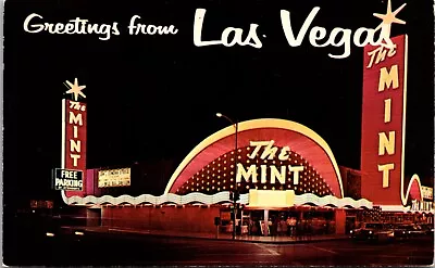 Postcard Neon Lights Of The Mint At Casino Center Of Las Vegas Nevada • $6