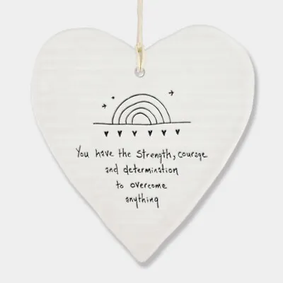 East Of India Porcelain Wobbly Heart You Have Strength Courage Keepsake Gift • £5.99
