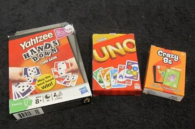 Yahtzee Hands Down Card Game Uno Card Game Crazy Eights Card Game - All Three! • $2.99