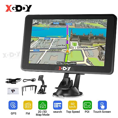 XGODY 7'' GPS Navigation For Truck Car 8GB+256MB AU Map Full Glass Toucshcreen • $74.36