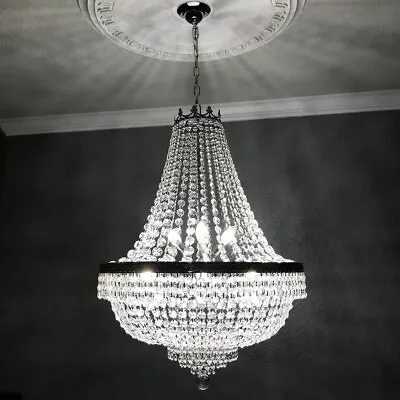 9-Light French Empire Crystal Chandelier Large Foyer Ceiling Lighting LED Lamp! • $140