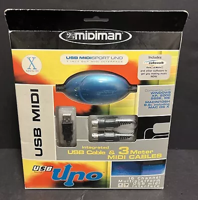 Midiman MIDIsport Uno 1-In 1-Out 1x1 USB MIDI Interface Adapter 3 Meter Sealed • $29.99