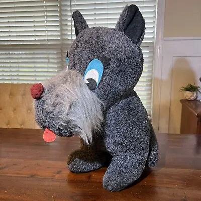 Vintage 1972 Mary Meyer LARGE Miniature Schnauzer Or Scottie Dog 22” Plush! RARE • $48