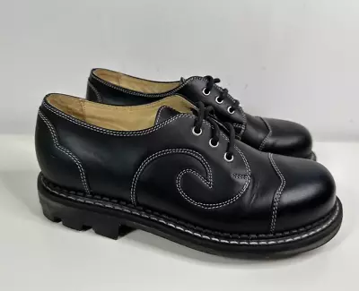 JOHN FLUEVOG ANGELS  Black  Leather Lace Up Chunky Shoes  Mens Size 9 • $199