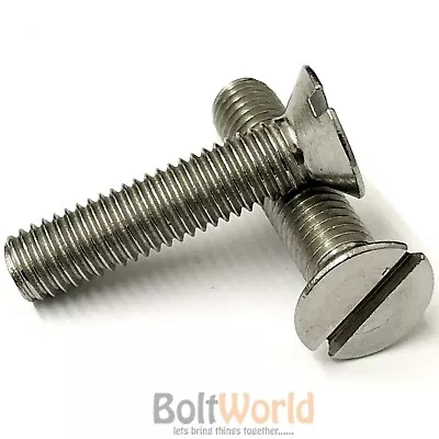 M5 M6 A4 Stainless Steel Machine Screws Flat Countersunk Slotted Head Bolts • £123.19