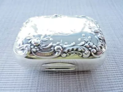 Repousse Soap Box Gorham Sterling Silver Embossed Floral Scroll Deocration 74332 • $100