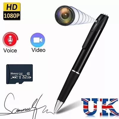 £23.79 • Buy 32GB Spy Hidden Camera Pen HD 1080P Video DVR Camcorder Recorder Security Cam UK