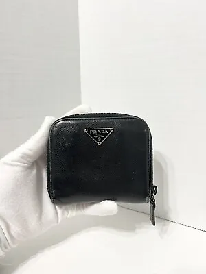 Prada Saffiano Bifold Zip Black Wallet  • $119.99