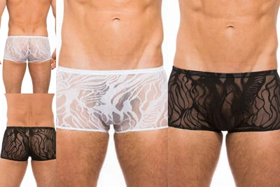 £4.99 • Buy One Pair Kiniki  Fizzy  See Through Lace Style  Hipster Trunks Most Sizes