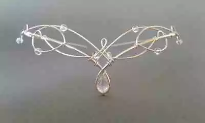 Crystal Wedding Circlet Tiara Elven Medieval Crown Renaissance Headpiece Celtic • $47.29