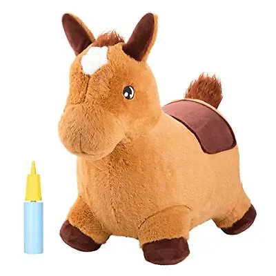 INPANY Bouncy Horse For Toddlers - Plush Brown Bouncing Horse Hopper Ride On ... • $45.80