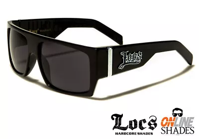 LOCS Cholo Gangster Flat Top Sunglasses Designer Lowride BLACK Square Shades NWT • $9.95