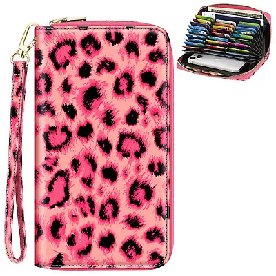 RFID Credit Card Holder 30 Slots Leather Card Case Wallet W/Zipper Coin Pocket  • $5.99