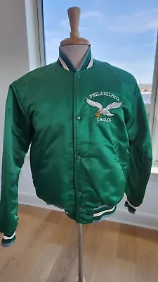 Vintage Philadelphia Eagles Satin Starter Jacket Kelly Green Size Medium • $335