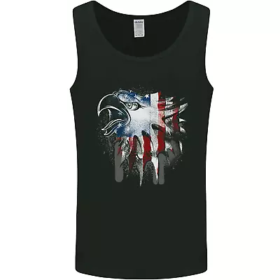 American Eagle With Stars & Stripes Flag USA Mens Vest Tank Top • £10.49