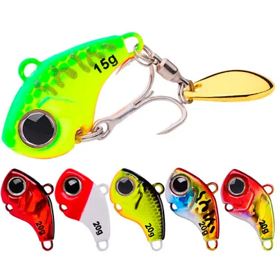 6Pcs Metal Rotating VIB Spoon Fishing Lure Lot Crankbait Vibration Spinner Bait • $12.99