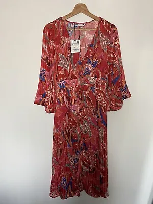 Zara Floral Print Pleated Dress Size Small. BNWT • £25