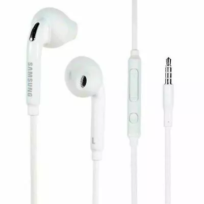 Samsung Headphones Earphones White For Galaxy S2-S9 J3-J7 S3 S4 S5 S6 S7 Headset • £3.59