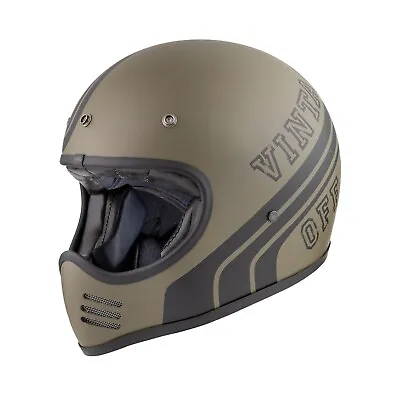 Premier MX BTR Military Green Black Full Face Motorcycle Crash Helmet • $219.64