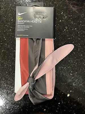 £14.42 • Buy New Nike Adult Unisex Dry Bandana Head Tie Reversible Pink Gray One Size Unisex