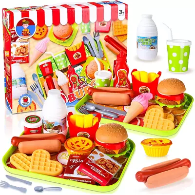 30 Pcs Pretend Play Food Toys Set For Kids McDonalds Burgers Sandwich Playset • $28.57