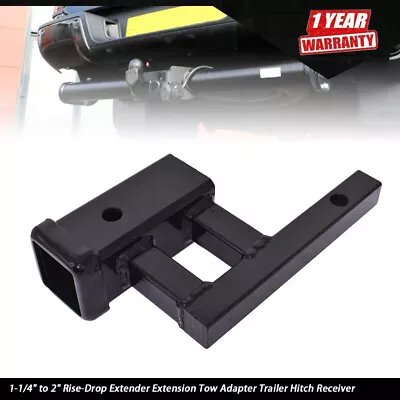 NEW 1-1/4  To 2  Rise-Drop Extender Extension Tow Adapter Trailer Hitch Receiver • $26.47