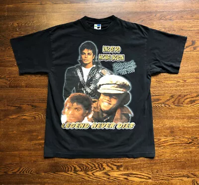 Michael Jackson Memorial T-shirt With Gold Lettering Rap Tee Style • $60