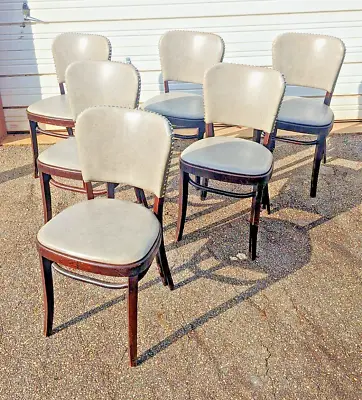 (6) Vintage Thonet Bentwood Upholstered Side Chairs - Set Of Six • $439.51