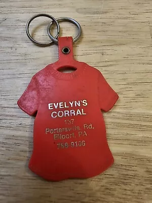 Vintage Evelyn's Corral Bar Red Shirt Keychain Ellport Ellwood City Pa • $9.99