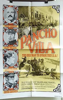Vtg 1972  Pancho Villa  Us Orig 1sh 27x41 Film Poster Gene Martin Telly Savalas • $60.29