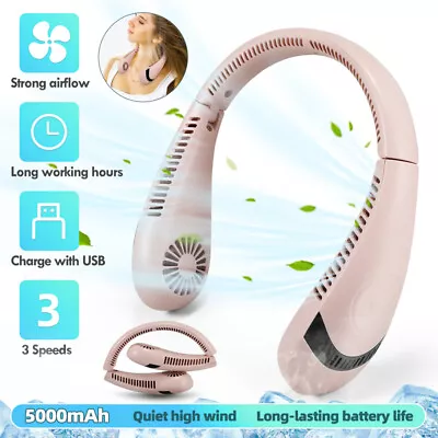 Mini USB Portable Fan Hanging Neck Cooling Fan Cooler Electric Air Conditioner • $23.09