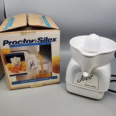 Vtg Proctor Silex Juicit Automatic Ceramic Reamer M# J1170 Citrus Juicer White • $59.99