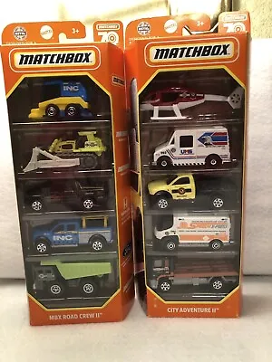 Mattel Matchbox 2 - 5 Vehicle Sets - City Adventure II & MBX Road Crew II • $14.99