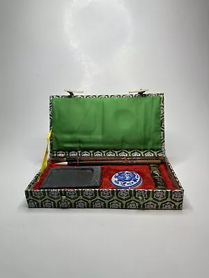 Vintage Chinese Writing Calligraphy Set Used In Original Green Box W Price Tag • $12