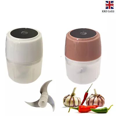 250ML Wireless Mini Electric Food Chopper Garlic Vegetable Blender Processor UK • £10.27