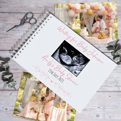 Personalised Scan Photo Baby Shower Album Memory Scrapbook • £16.50