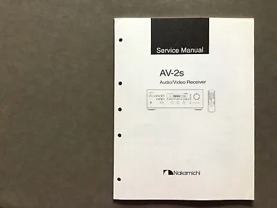 Nakamichi AV-2s Audio Video AV Receiver Service Manual Original • $16.99
