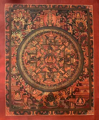 Hand-painted Budhha Life  Mandala Oil Varnished Tibetan Thangka/thanka  Painting • $102.49