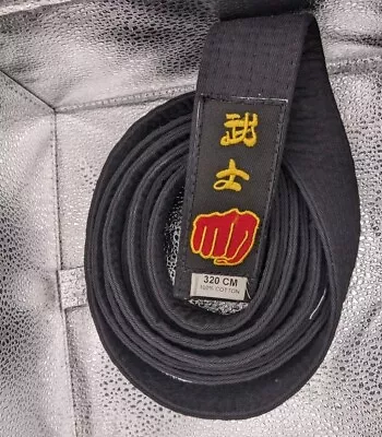 Black Belt 320CM Martial Arts Embroidered B Belt Karate Taekwondo Judo Chinese • £13