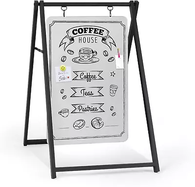 Modern Metal Double Sided Swinging Magnetic Dry Erase Board Sidewalk Sign - 24 X • $145.74